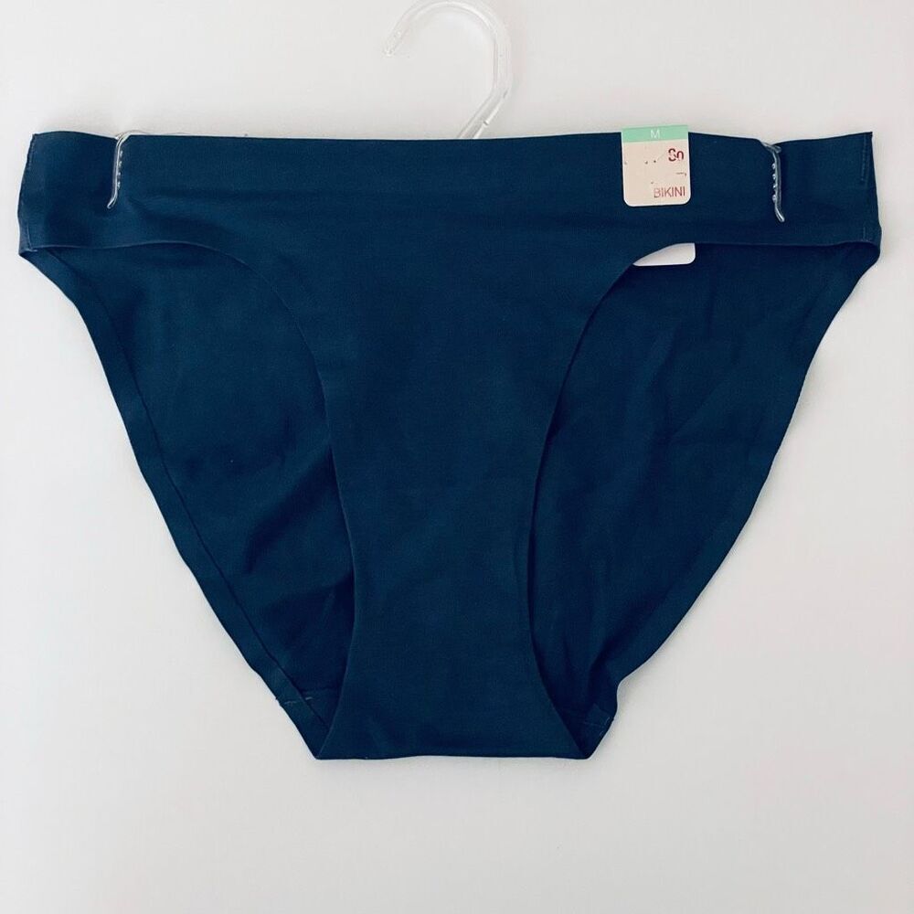 NWT SO Sz L Navy Blue Seamless High Waist Bikini Comfy Stretchy Panties